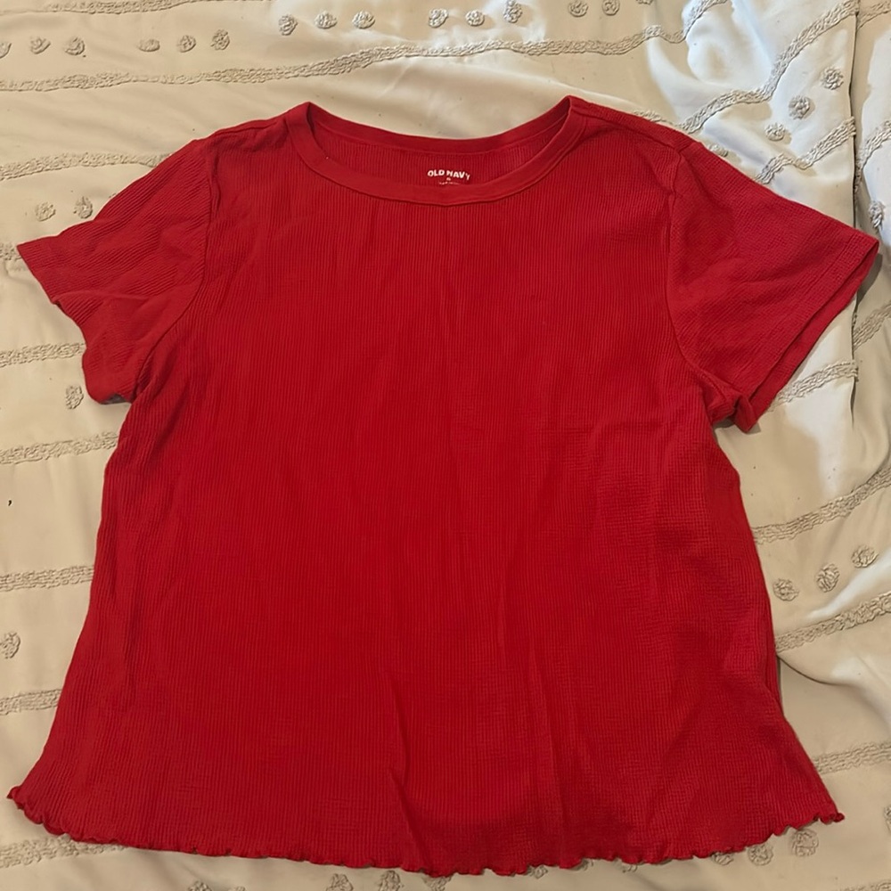 Red short sleeve Old Navy waffle shirt